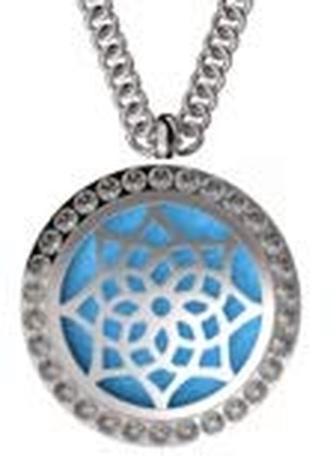 mEssentials Flower Essential Oil Diffuser Necklace Stainless Steel Locket Pendant with 24" Chain, 10ml of Inner Calm Essential Oil, and 12 Refill Pads in Gift Box - Image 2